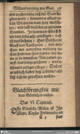 Gleichförmigkeit mit dem Göttlichen willen. Das VI. Capittel