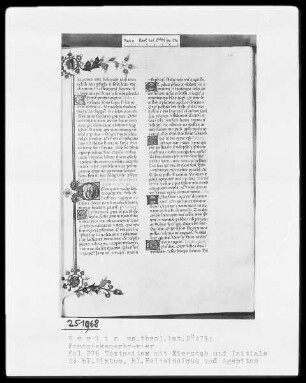Franziskanisches Brevier — Initiale D (eus), darin die heiligen Sixtus, Felicissimus und Agapitus, Folio 276recto