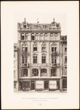 Wohn- und Geschäftshaus Bockenheimerstraße, Frankfurt/Main: Ansicht (aus: Moderne Neubauten, 1.Jg., 1894, hrsg. W. Kick)