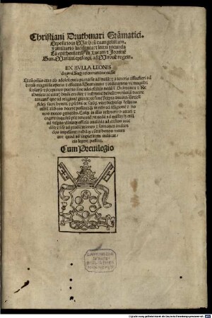 Christiani Druthmari Gra[m]matici. Expositio in Matheu[m] euangelistam : Familiaris luculenta: [et] lectu iucunda Cu[m] epithomatib[us] in Lucam [et] Joanne[m] San. Martini episcopi ad Mirone[m] regem