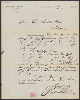 Brief an B. Schott's Söhne : 08.02.1882