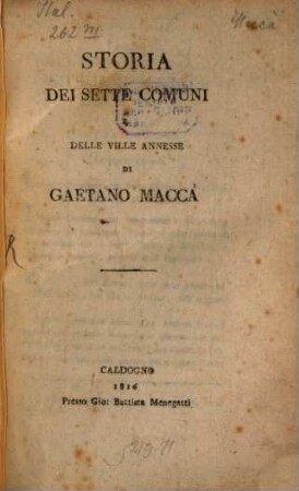 Storia dei sette Comuni e delle ville annesse