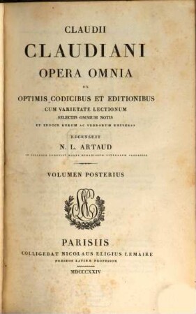 Claudii Claudiani opera omnia, 2,[1]