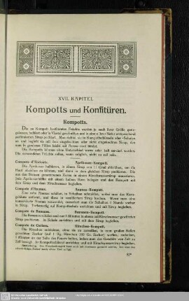 XVII. Kompotts und Konfitüren