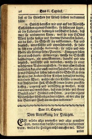 Das III. Capitel. Von Anruffung der Heiligen.