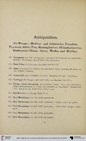 Antiquitäten (Nr. 654-940)