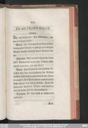 Ein und sechzigstes Gespräch.