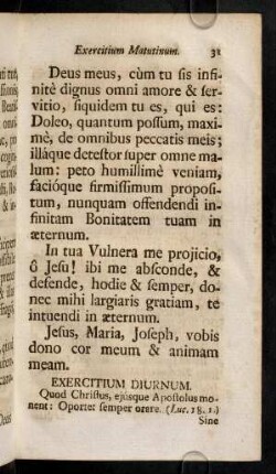 31-56, Exercitium Diurnum