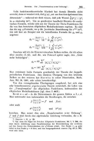 Die Transformation der elliptischen Funktionen, Galois, Hermite.