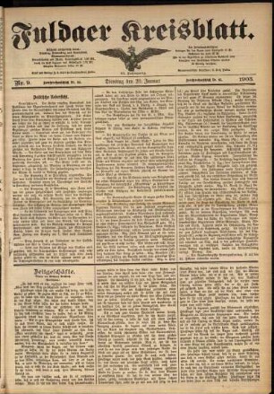 Ausgabe vom Dienstag, den 20. Januar 1903.