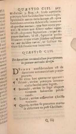 Quaestio CIII. De duratione ceremonialium praeceptorum, in quatuor articulos divisa.