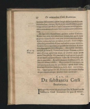 Cap. II. De substantia Coeli Beatorum.