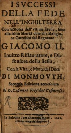 I successi della fede nell'Inghilterra