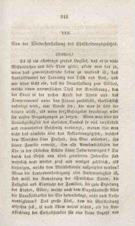 315-328 Von der Wiederherstellung des Ehescheidungsgesetzes