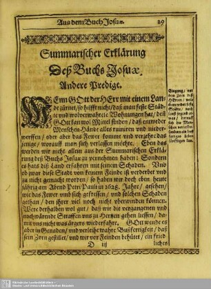 [Des Buchs Josuae. Andere Predigt]