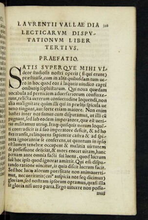 Laurentii Vallae Dialecticarum Disputaionum Liber Tertius.