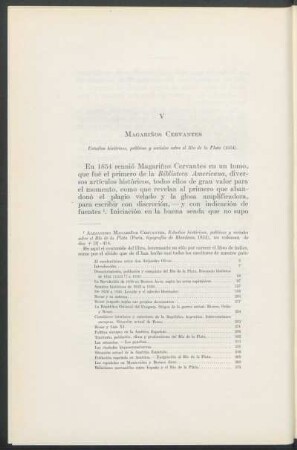 V - Magariños Cervantes : Estudios históricos, políticos y sociales sobre el Río de la Plata (1854).