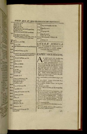 Literae Singulares, [...]. Caput Vigesimum