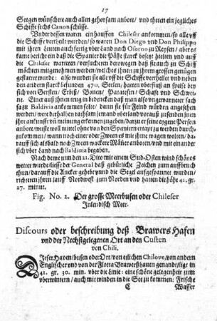 Discours oder beschreibung deß Brawers Hafen und der Nechstgelegenen Ort an den Custen von Chili.
