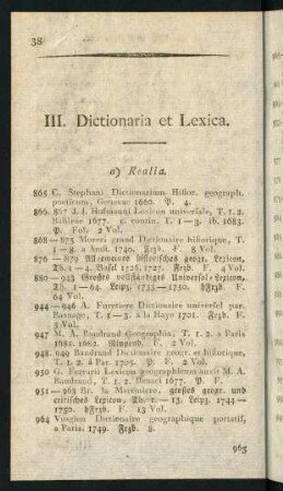 III. Dictionaria et Lexica