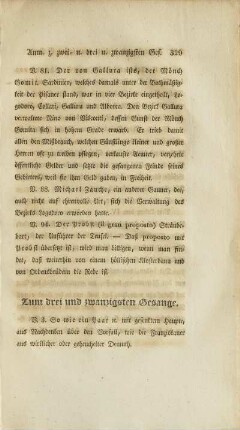 Zum drei und zwanzigsten Gesange (unvollständig)