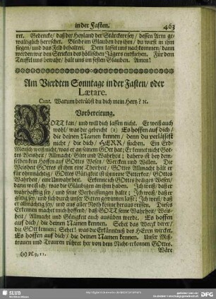 Am Vierten Sonntage in der Fasten, oder Laetare