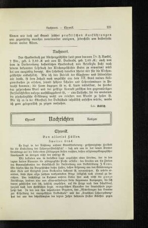 Chronik : von allerlei Fällen ; zweites Stück ; [Fortsetzung]