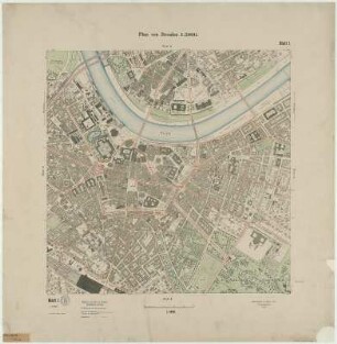 1 : [Dresden Altstadt, Neustadt, Friedrichstadt], 1911 : 1 : [Dresden Altstadt, Neustadt, Friedrichstadt]. - 5. Aufl. - 1:5 000. - [Dresden] : Stadtvermessungsamt , 1911. - 1 Kt. : mehrfarb.