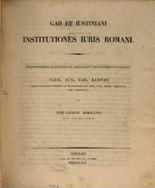 Gaii et Iustiniani institutiones iuris Romani