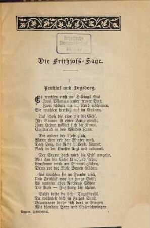 Esaias Tegnérs Frithjofs-Sage : Aus d. Schwedischen v. Gottlieb Mohnike
