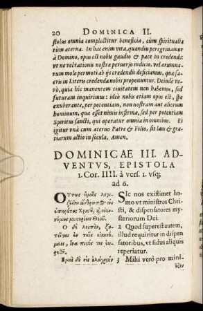 Dominicæ III. Adventus.