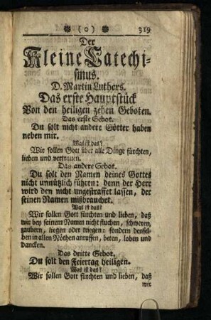 Der Kleine Catechismus: D. Martin Luthers