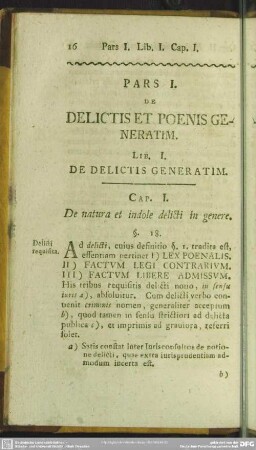 Pars I. De Delictis Et Poenis Generatim