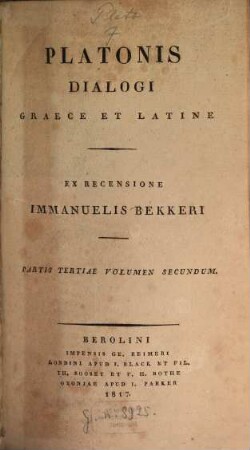 Platonis Dialogi Graece et Latine, 3,2