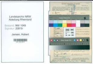 Entnazifizierung Hubert Jansen , geb. 05.07.1898 (Kaufmaennischer Angestellter)