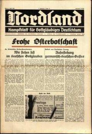 Zeitung des radikalreligiösen Nationalsozialismus, 7. Jg. 1939, Nr. 14
