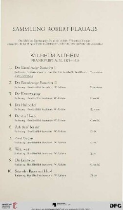 Wilhelm Altheim (Nr. 1-13)
