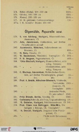 Ölgemälde, Aquarelle usw. (Nr. 378-543h)