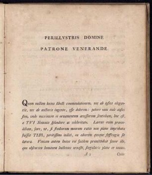 Perillustris Domine Patrone Venerande