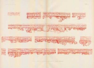 Tafel I. - Wandmalereien. Mitla. Palast IV und Palast I Ostseite.