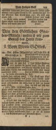 Von den Göttlichen Gnaden-Mitteln/ wodurch wir zum Genuß des Heyls kommen. 185. - 236.