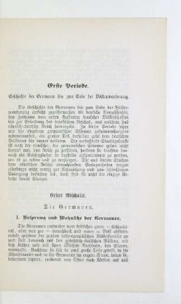Erste Periode. Geschichte der Germanen bis zum Ende der Völkerwanderung