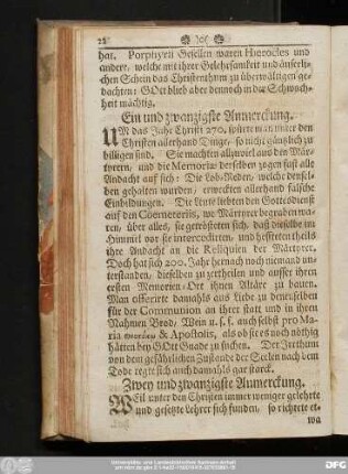 Zwey und zwanzigste Anmerckung.