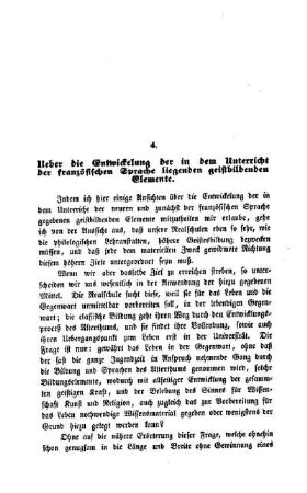 Ueber die Entwicklung der in dem Unterricht der französischen Sprache liegenden geistbildenden Elemente