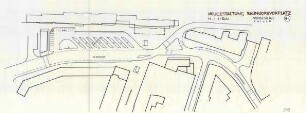 Neugestaltung "Bahnhof": Schaubild zur Neugestaltung "Bahnhof", Vorschlag. Skizze 4a. Inhalt: Am Bahnhof, Bahnhofstraße, Hindenburgstraße