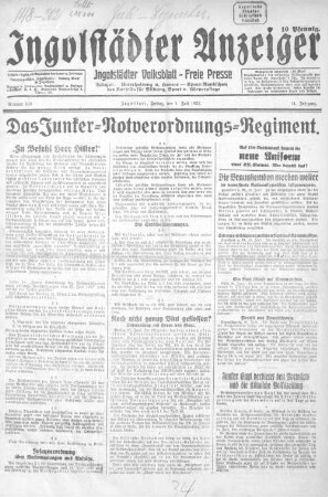 Ingolstädter Anzeiger : Ingolstädter Volksblatt ; Freie Presse. 14, 2. 1932