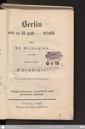 1 Heft: Eckensteher