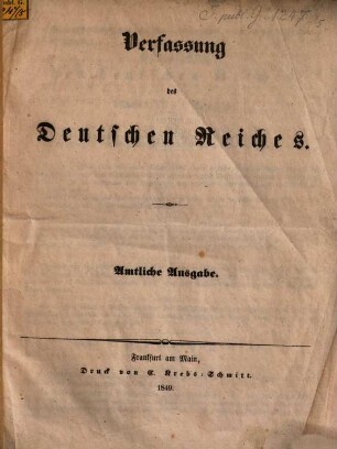 Verfassung des Deutschen Reiches
