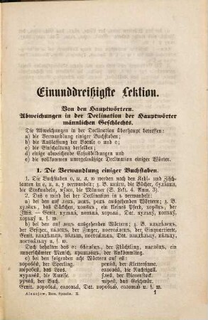 Neues Lehrbuch der russischen Sprache mit beigefügten Sprechübungen und Lesestücken : nach einer praktischen Methode für den Schul-, Privat- und Selbst-Unterricht. 2, Zweiter Kursus