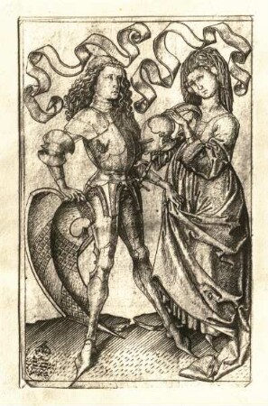 Liebespaar : Liebespaar. Kupferstich; 12,6 x 8 cm (1420/1468; Meister E S). Dresden: Kupferstich-Kabinett